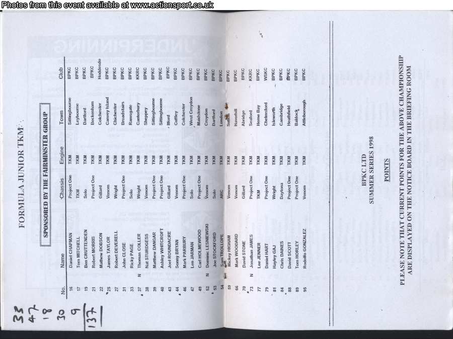 Event programme page